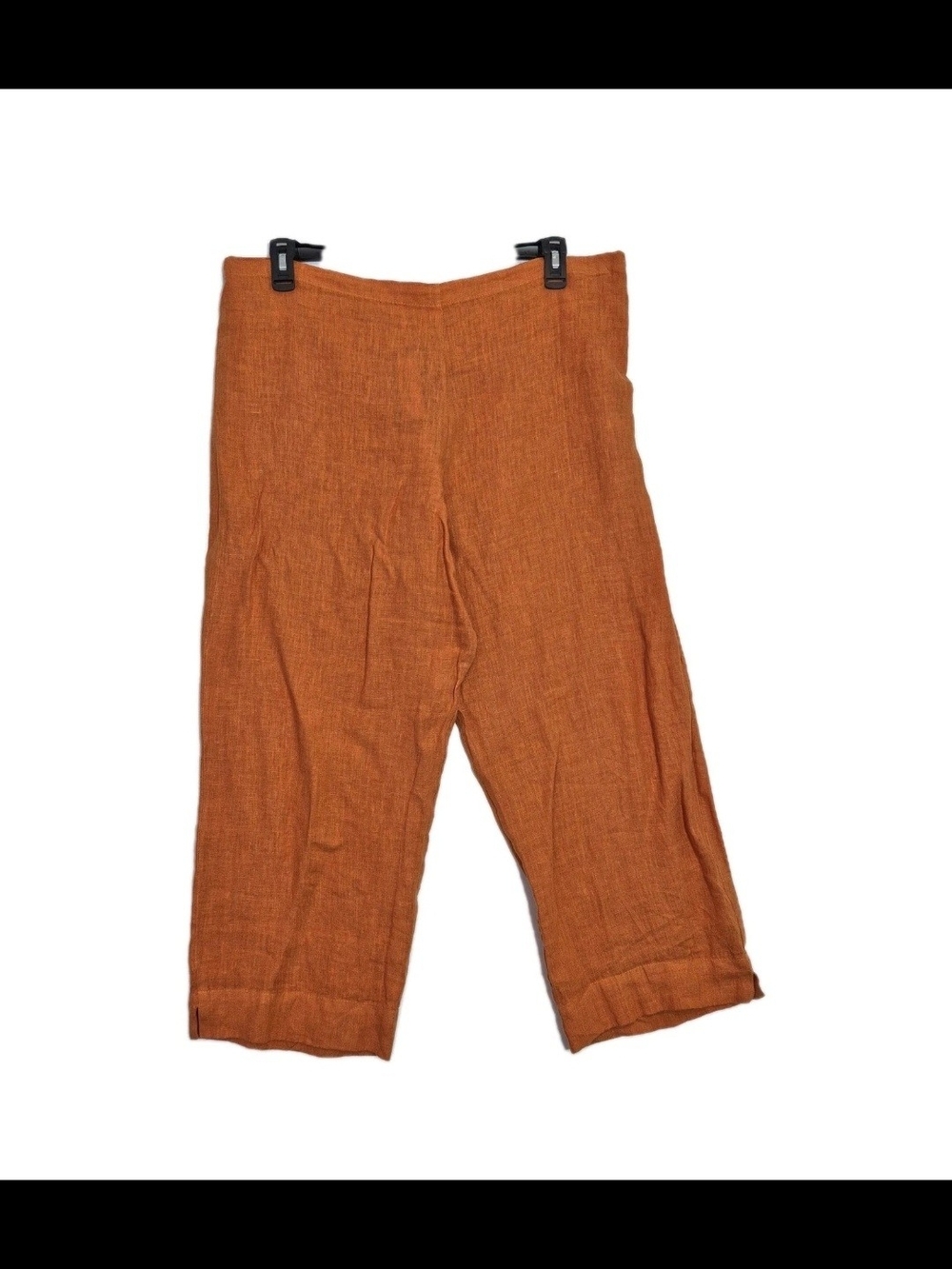Bryn Walker Women's Pants Size XXL Wide Leg Linen Pull On Capri Orange Rust 61